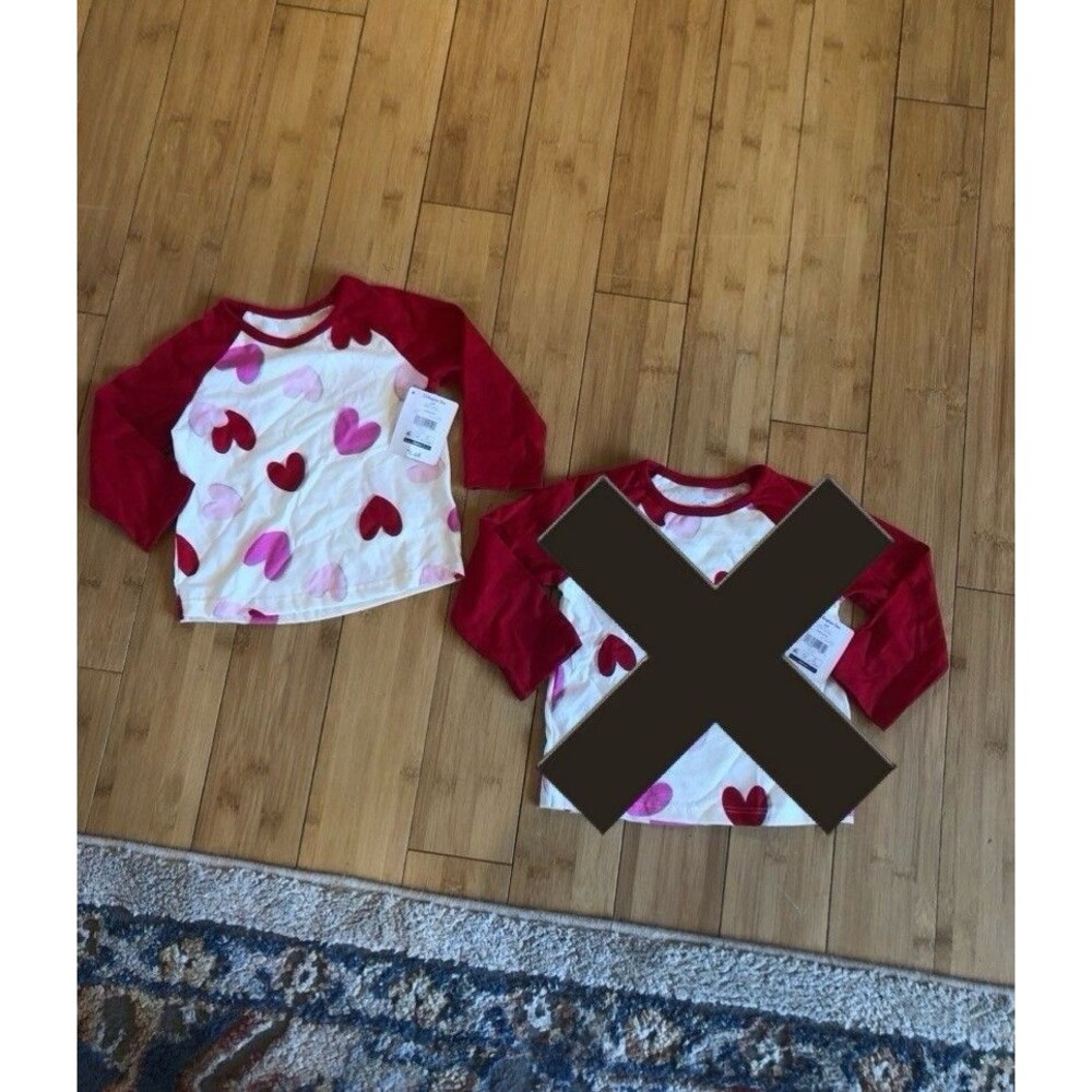 Way To Celebrate Baby Girls Valentines Hearts Raglan Long Sleeve Tee 12M